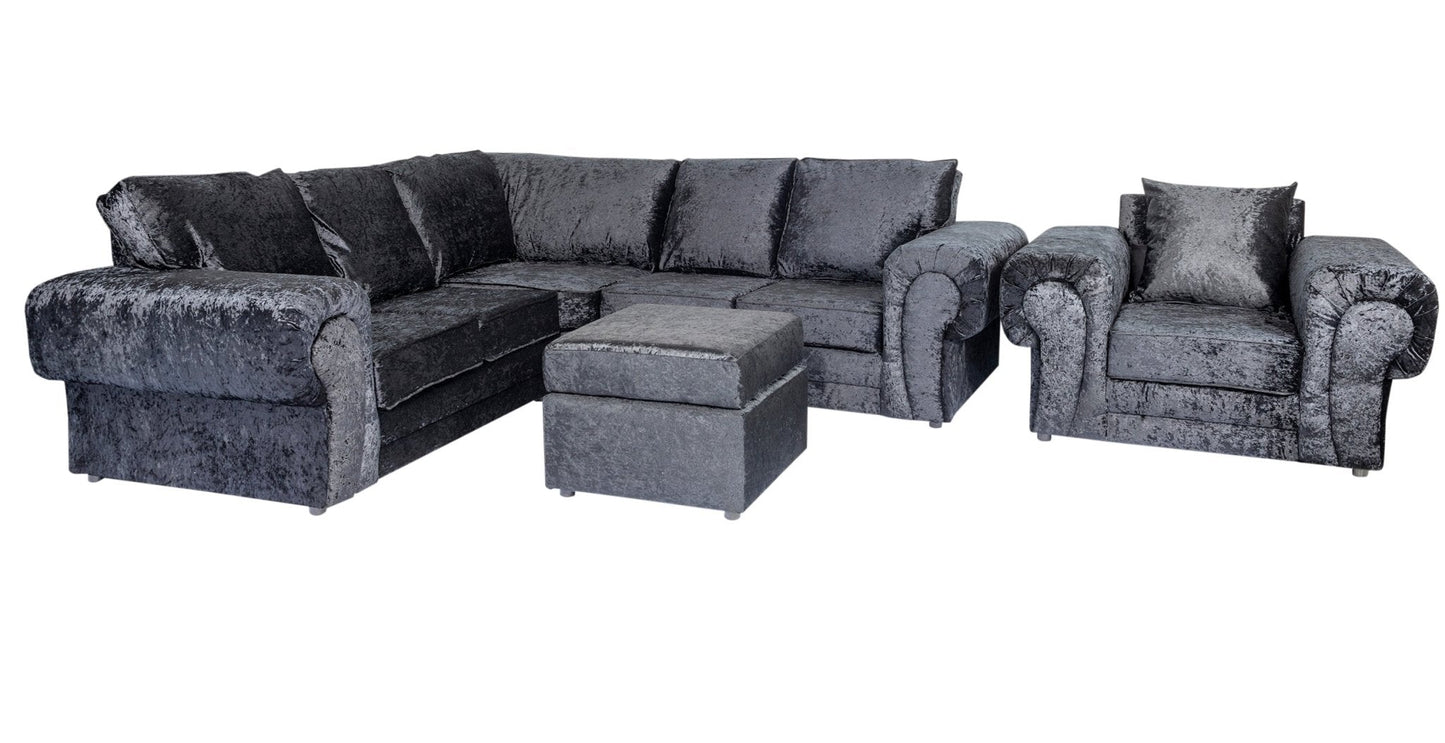 Black Verona Crushed Velvet - Sofa Scape UK