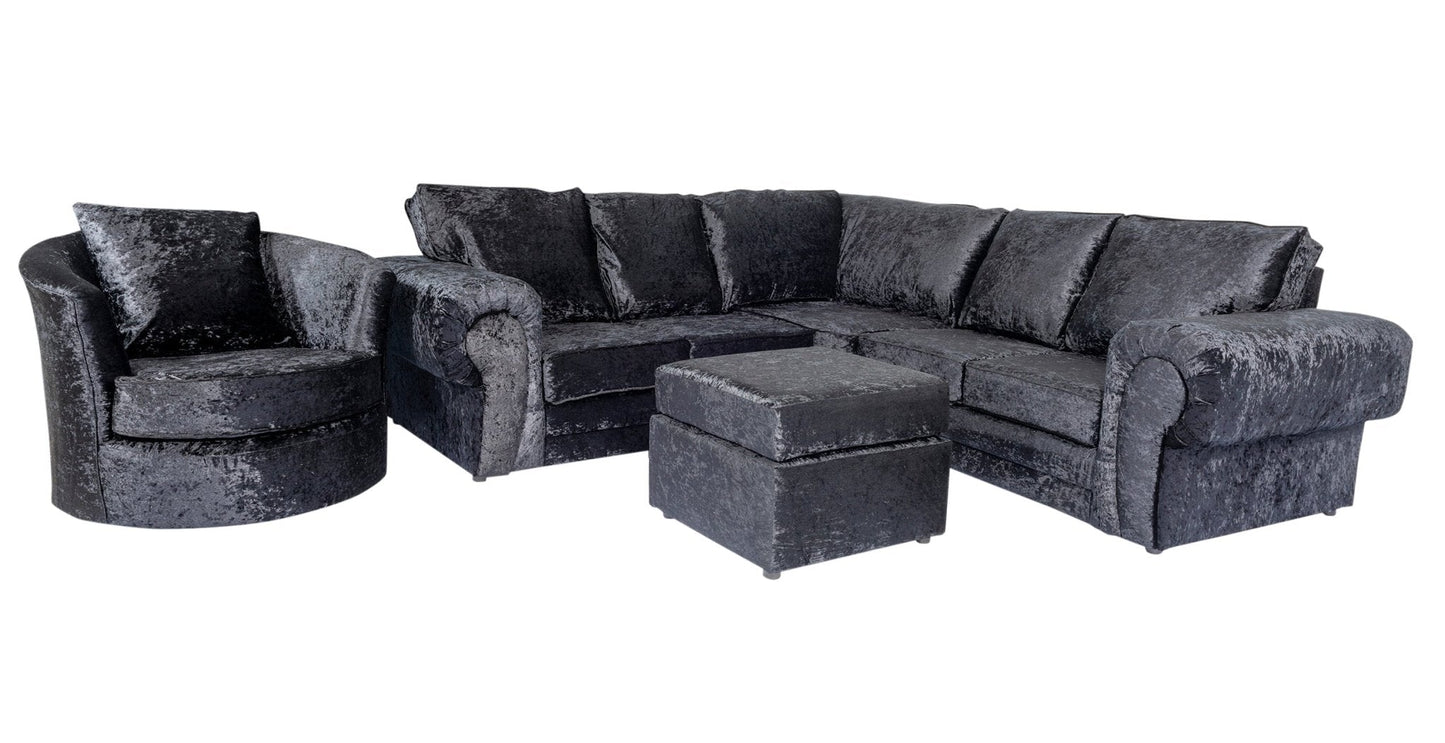 Black Verona Crushed Velvet - Sofa Scape UK