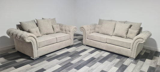Crofton 3 Seater & 2 Seater - Stone - Fullback - Sofa Scape UK