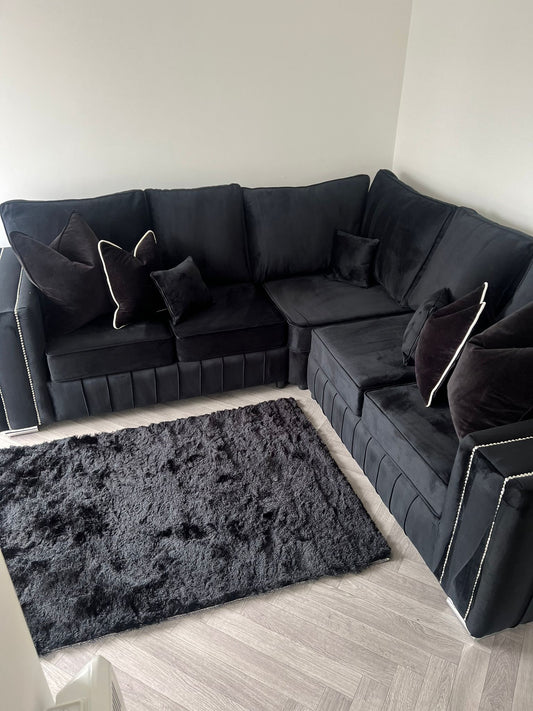 Layla Corner - Black Fullback - Sofa Scape UK
