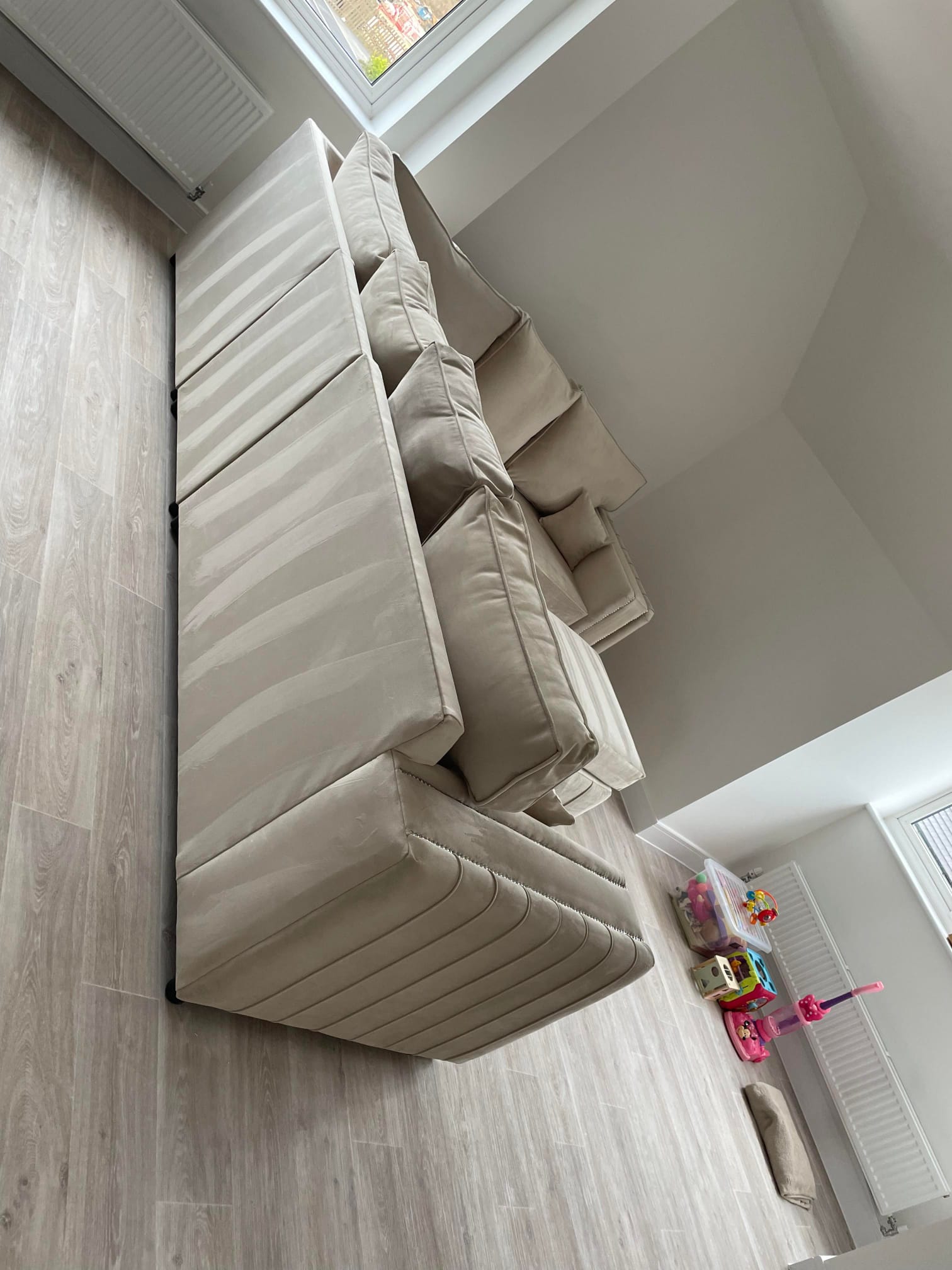 Layla Corner - Cream Fullback & Footstool - Sofa Scape UK