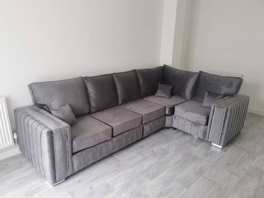 Layla Corner - Grey Fullback - 3c1 - Sofa Scape UK