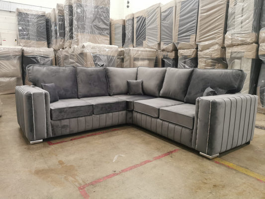 Layla Corner- Grey Fullback - Sofa Scape UK