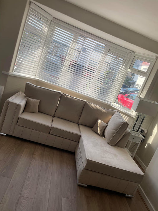 Layla Lounge - Cream Fullback - Facing Right - Sofa Scape UK