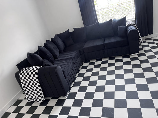 Lilly Corner - Black Scatterback - Sofa Scape UK