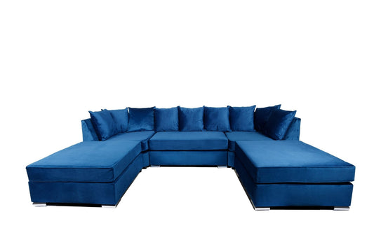 Lux U Shape 7 Seater - Plush Velvet - Sofa Scape UK