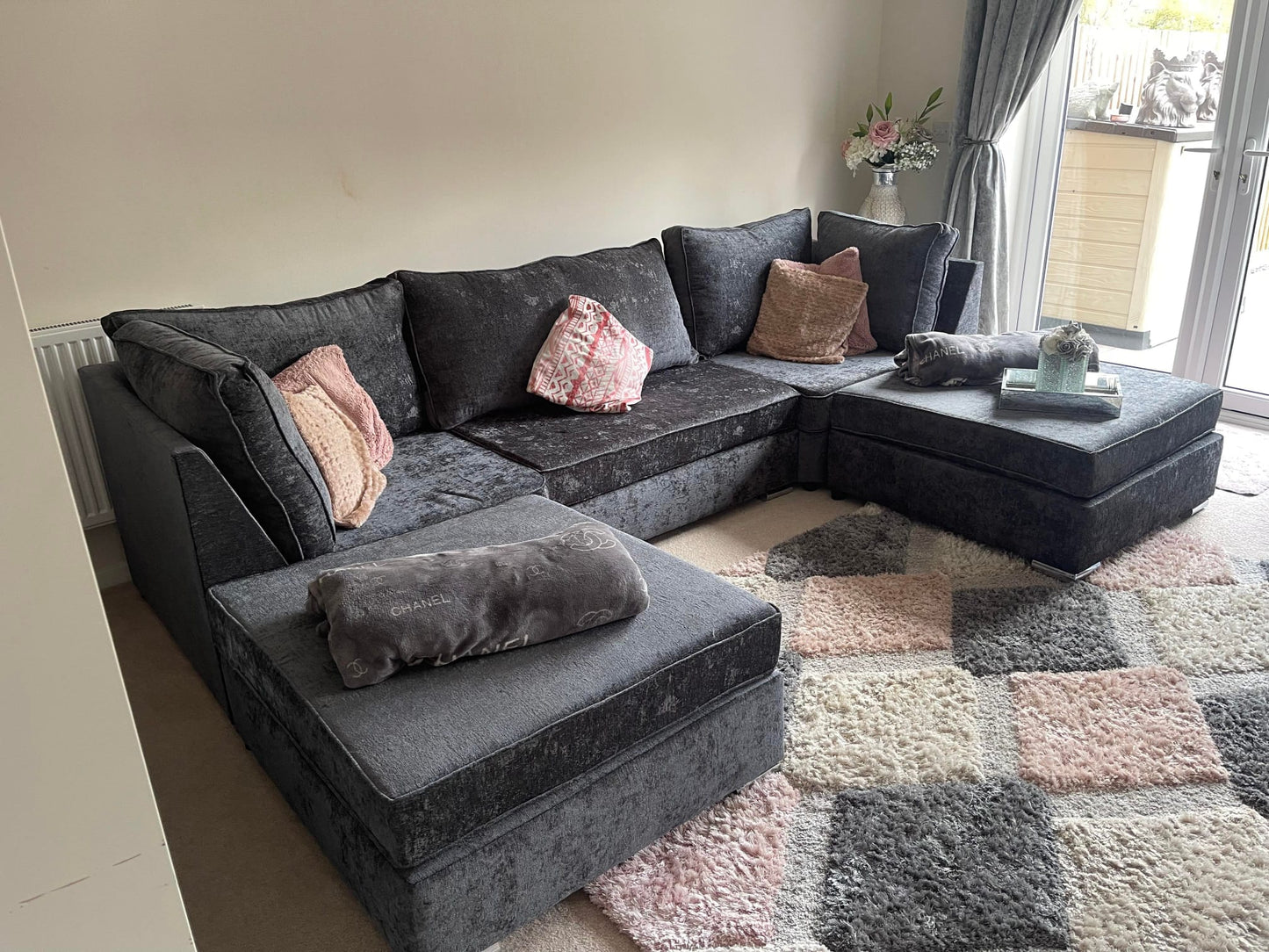 Lux U shape - Fullbackback Coal - Sofa Scape UK