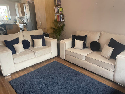 Madrid 3 Seater & 2 Seater - Cream Fullback - Sofa Scape UK