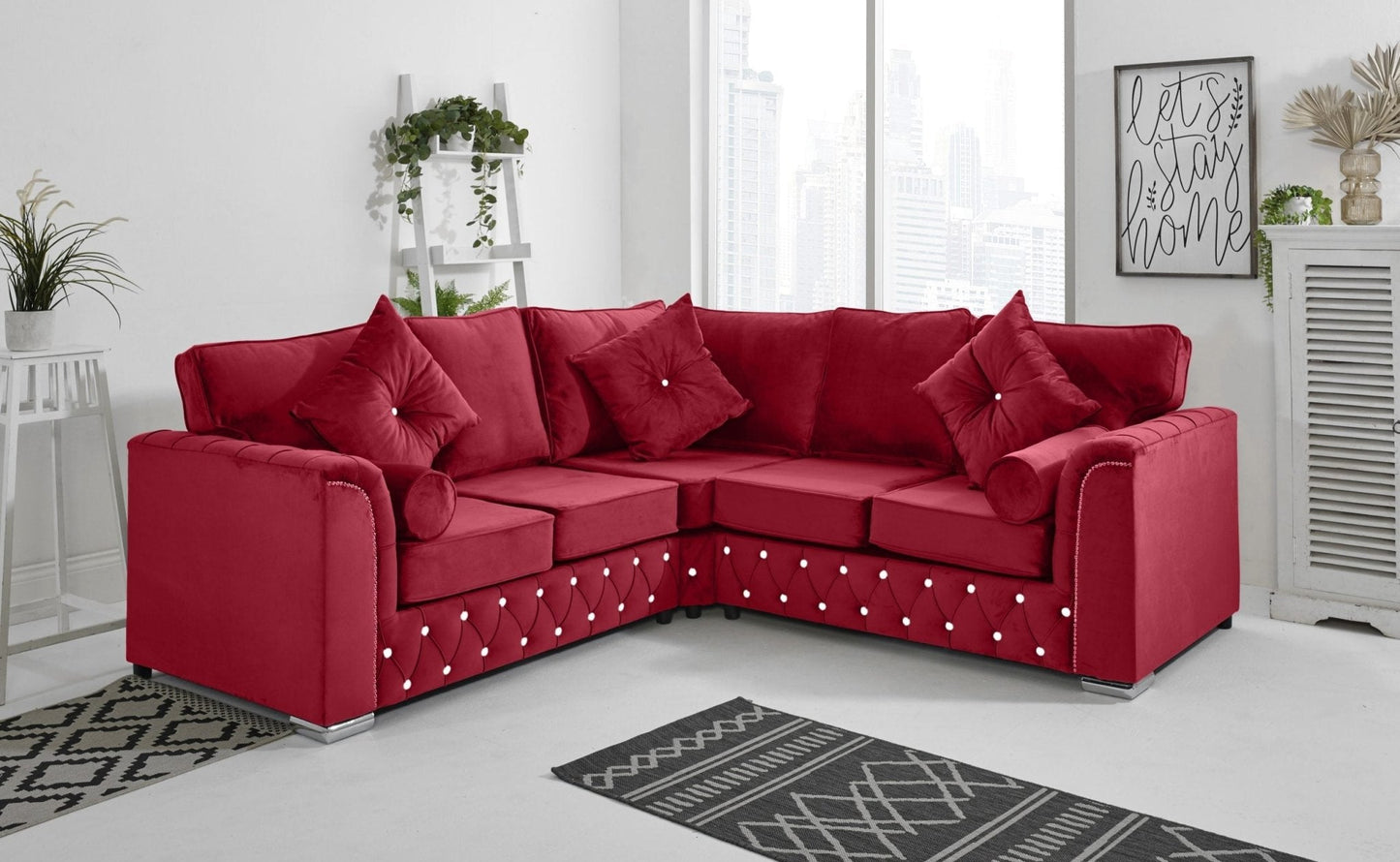 Malibu Corner Fullback - 2c2 + Diamonds+ Bolster / Buttoned Cushions - Sofa Scape UK
