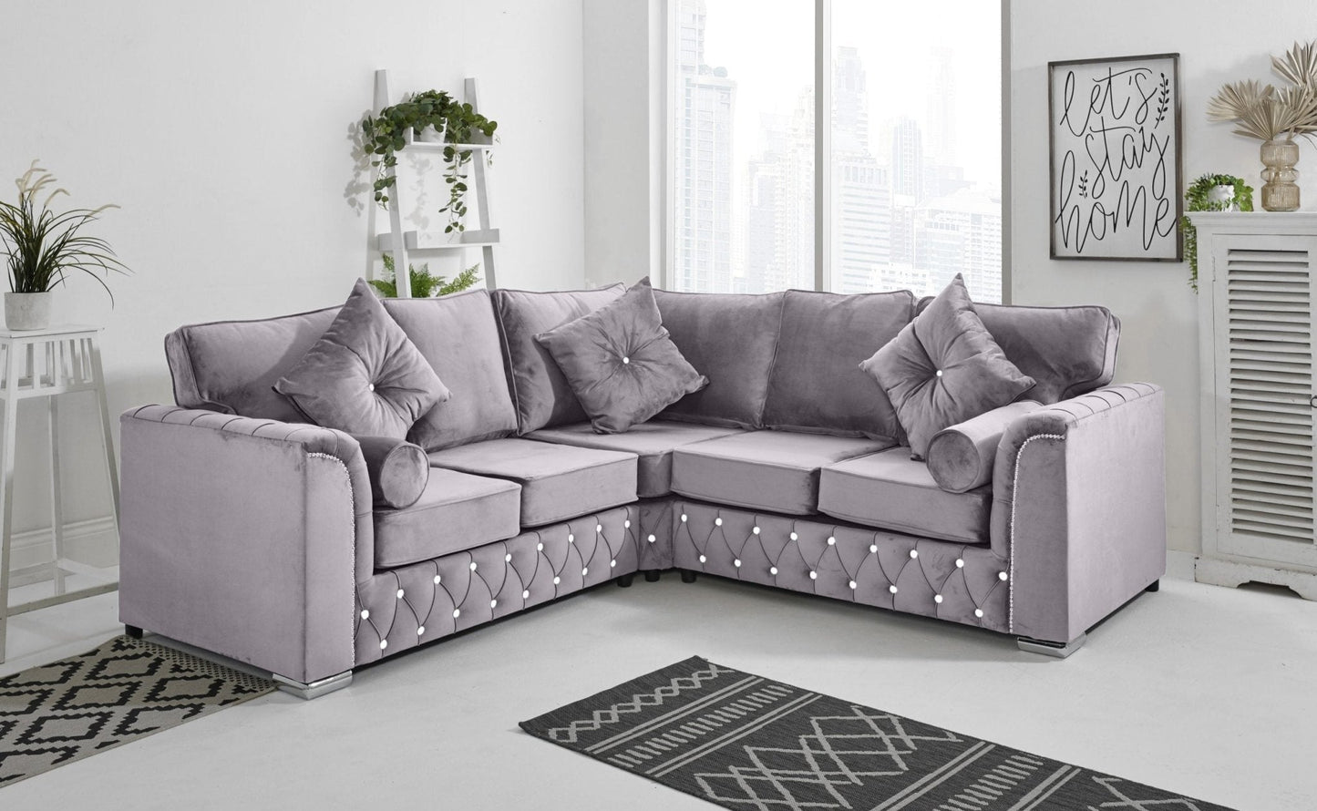 Malibu Corner Fullback - 2c2 + Diamonds+ Bolster / Buttoned Cushions - Sofa Scape UK