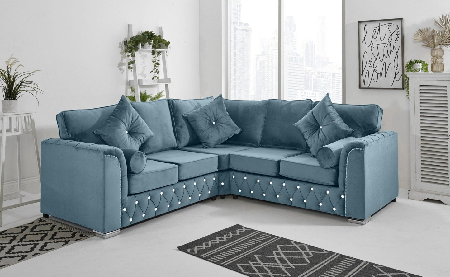 Malibu Corner Fullback - 2c2 + Diamonds+ Bolster / Buttoned Cushions - Sofa Scape UK