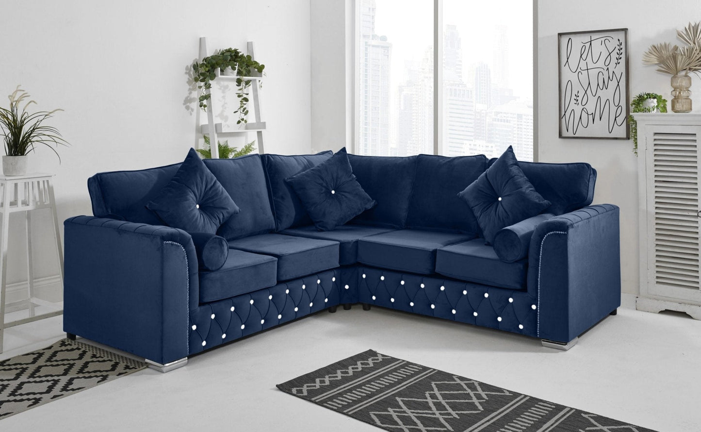 Malibu Corner Fullback - 2c2 + Diamonds+ Bolster / Buttoned Cushions - Sofa Scape UK