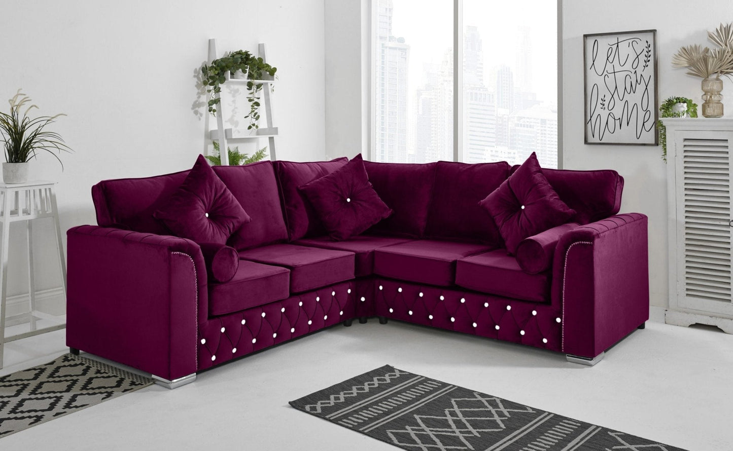 Malibu Corner Fullback - 2c2 + Diamonds+ Bolster / Buttoned Cushions - Sofa Scape UK