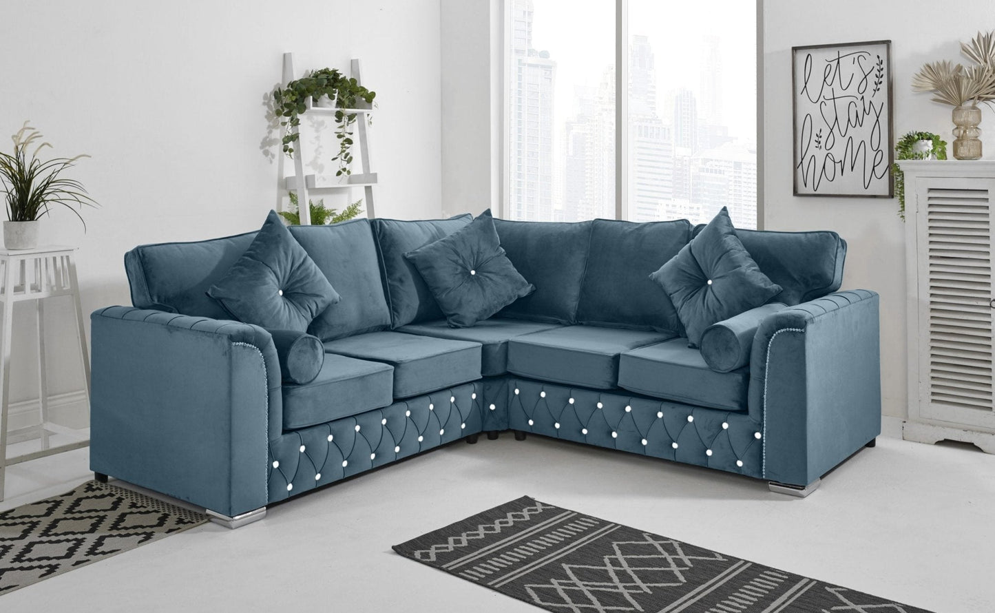 Malibu Corner Fullback - 2c2 + Diamonds+ Bolster / Buttoned Cushions - Sofa Scape UK