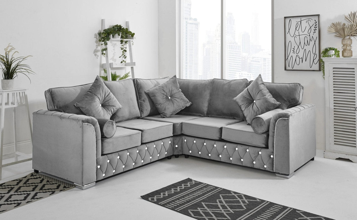 Malibu Corner Fullback - 2c2 + Diamonds+ Bolster / Buttoned Cushions - Sofa Scape UK