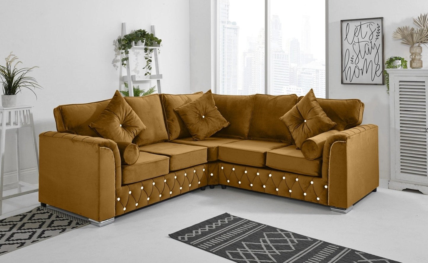 Malibu Corner Fullback - 2c2 + Diamonds+ Bolster / Buttoned Cushions - Sofa Scape UK