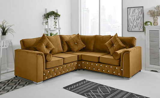 Malibu Corner Fullback - 2c2 + Diamonds+ Bolster / Buttoned Cushions - Sofa Scape UK
