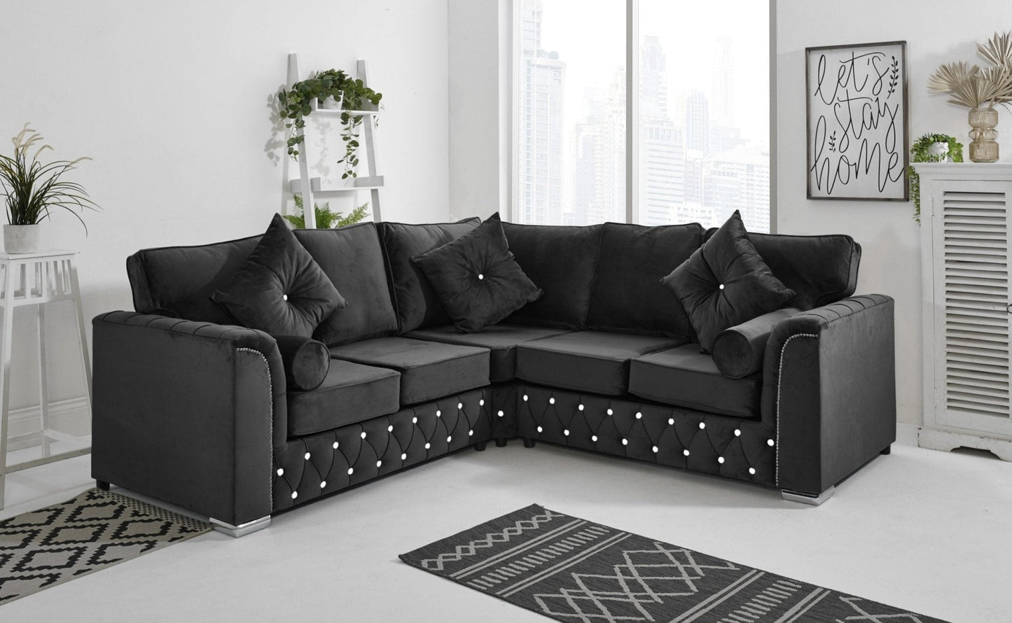 Malibu Corner Fullback - 2c2 + Diamonds+ Bolster / Buttoned Cushions - Sofa Scape UK