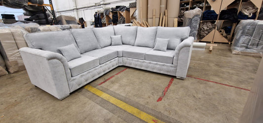 Malibu Corner - Silver Chenile - Sofa Scape UK