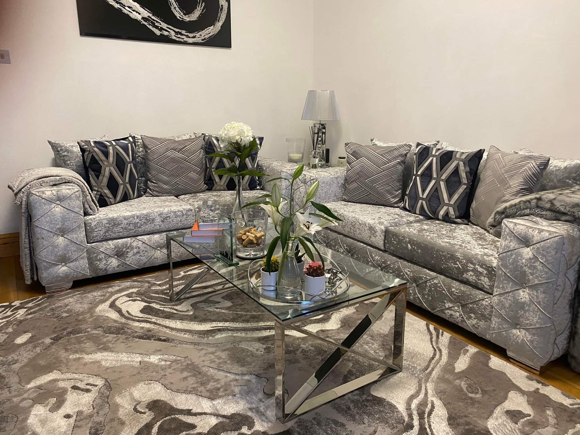 Milton 3+2 Crushed Velvet - Sofa Scape UK