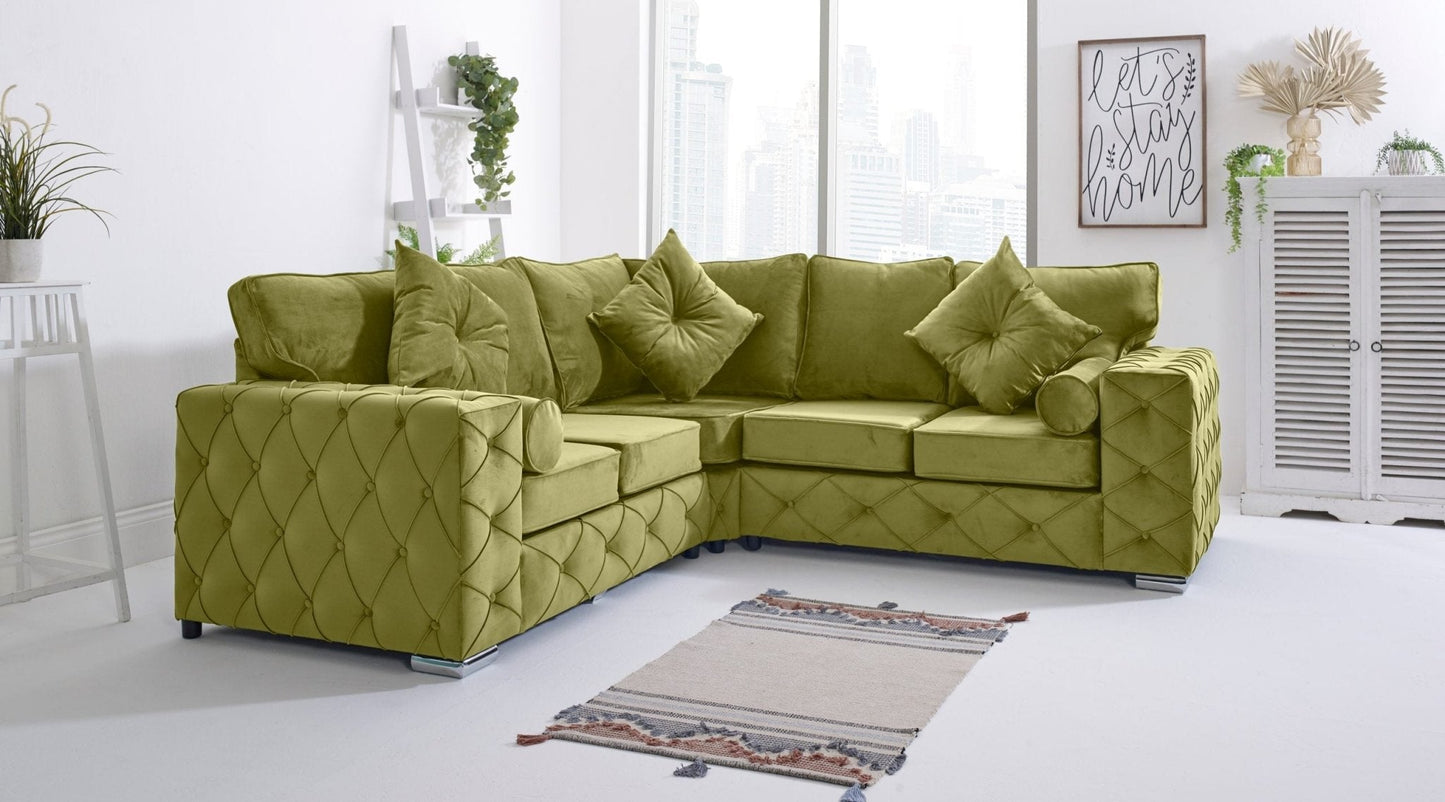 Milton Corner Fullback - 2c2 + Bolster / Buttoned Cushions - Sofa Scape UK