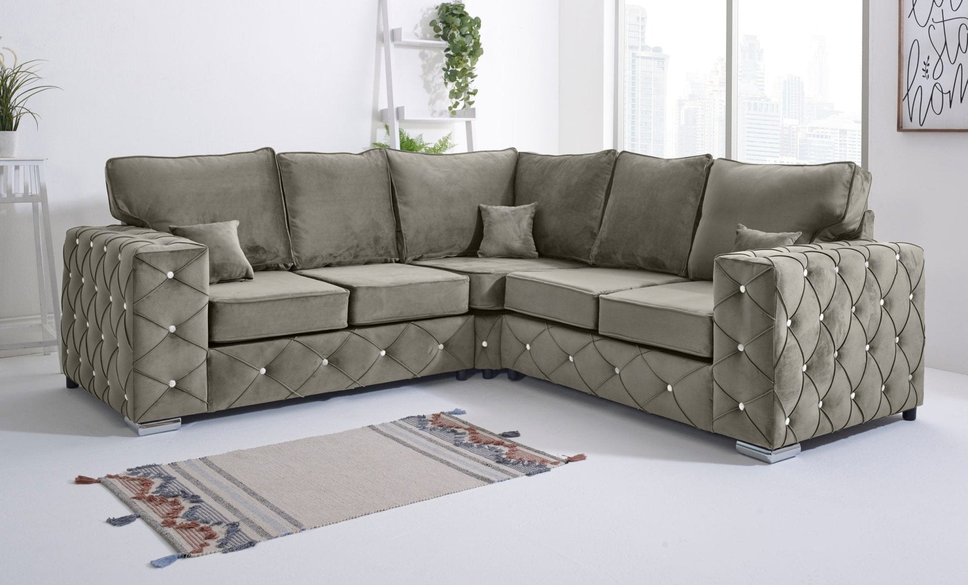 Milton Corner Fullback - 2c2 + Diamonds - Sofa Scape UK