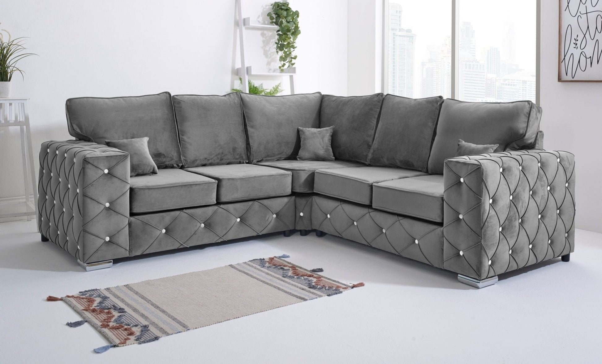Milton Corner Fullback - 2c2 + Diamonds - Sofa Scape UK