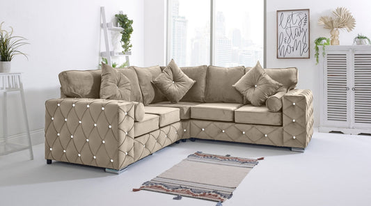 Milton Corner Fullback - 2c2 + Diamonds+ Bolster / Buttoned Cushions - Sofa Scape UK
