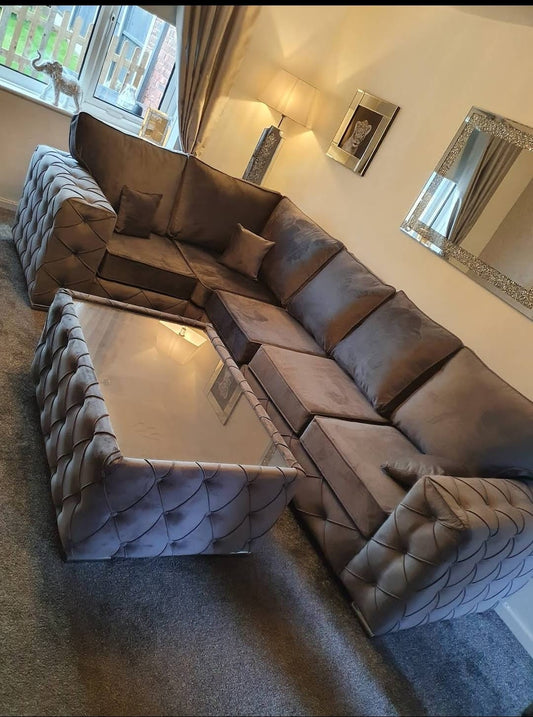Milton Corner - Grey Fullback & Coffee Table - Sofa Scape UK