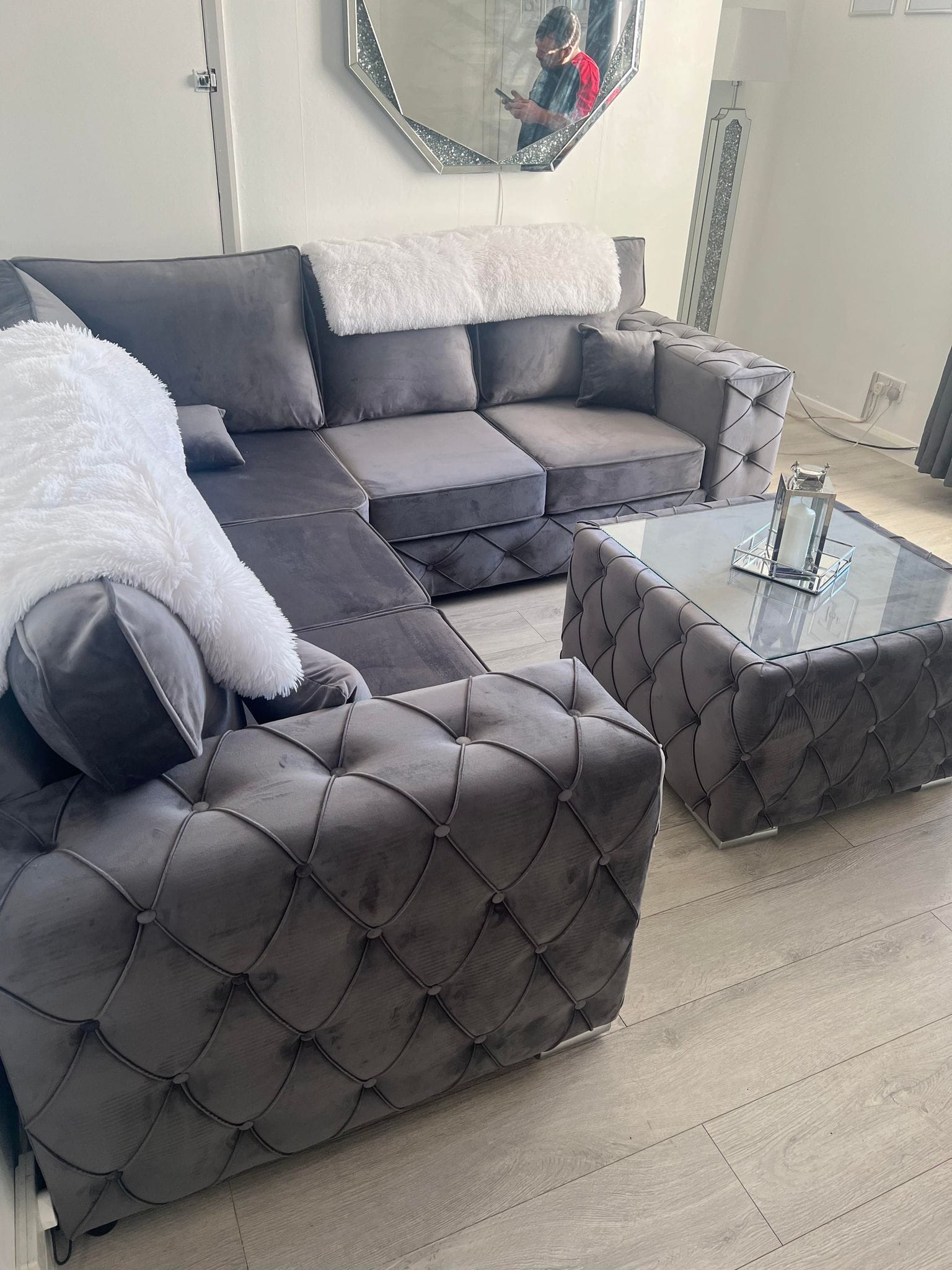 Milton - Grey - Fullback + Coffee Table - Sofa Scape UK