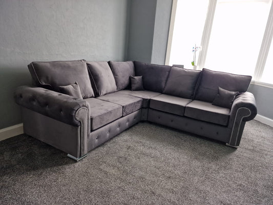 Olympia Corner - Grey - Fullback - Sofa Scape UK