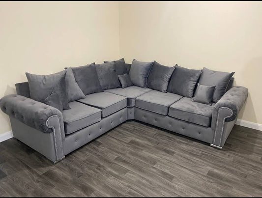 Olympia Corner - Grey Scatterback - Sofa Scape UK