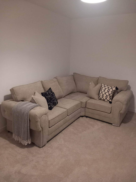 Verona 4 Seater Corner - Stone Fullback - Sofa Scape UK